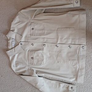 Denim & Company Light Tan Button Up Denim Jacket